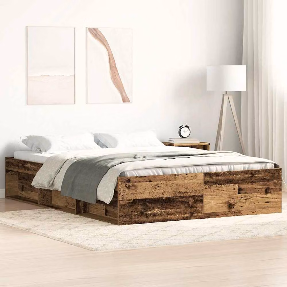 Berkfield Home Small Double Wood Bed Frame in Brown, W/D/H: 120 x 190 x 35 cm – 2