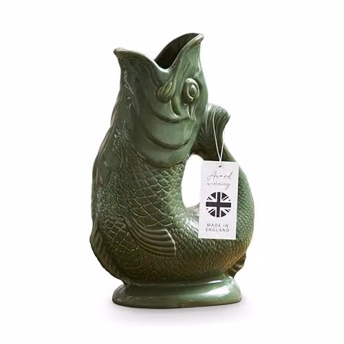 Wade Fish Ceramic Jug in Green and White, 1.2 l