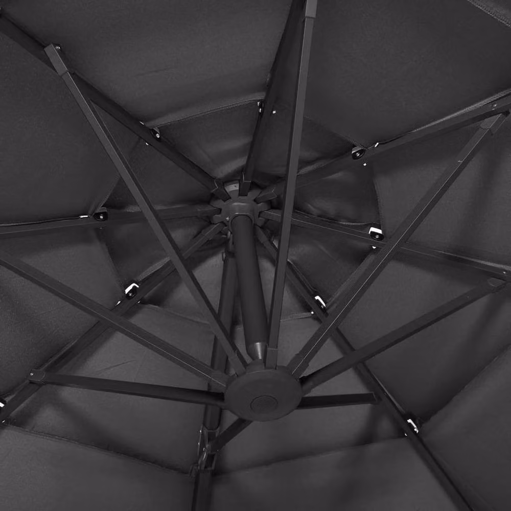 Berkfield Home 4-Tier Parasol with Aluminium Pole in Anthracite and Black, W: 300 cm, D: 300 cm, H: 247 cm – 2