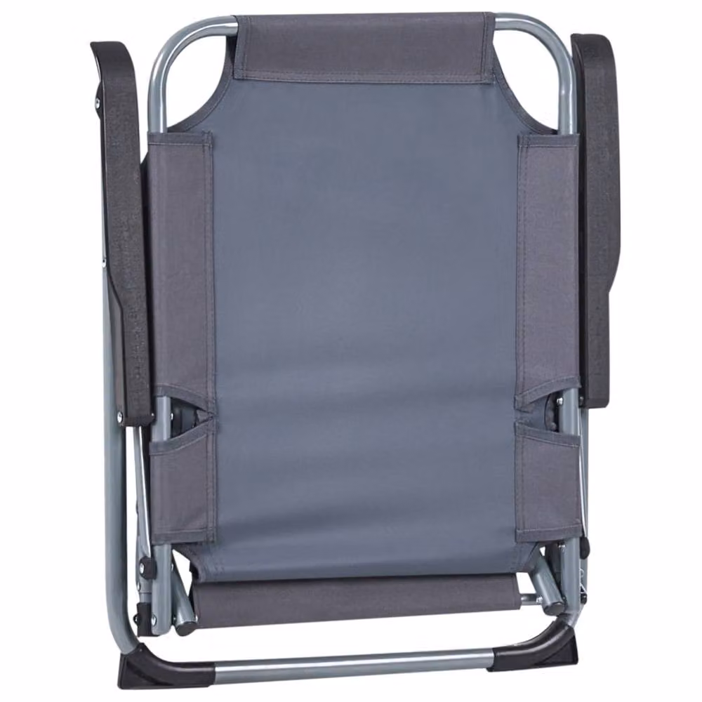 Wyld and Coco Set of 4 Grey Powder-Coated Steel Folding Mesh Garden Chairs – 4