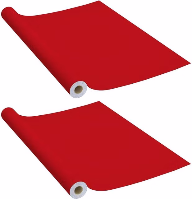 Berkfield Home Self-adhesive PVC Furniture Film, Red, 2 Pack, W: 90 cm x L: 500 cm
