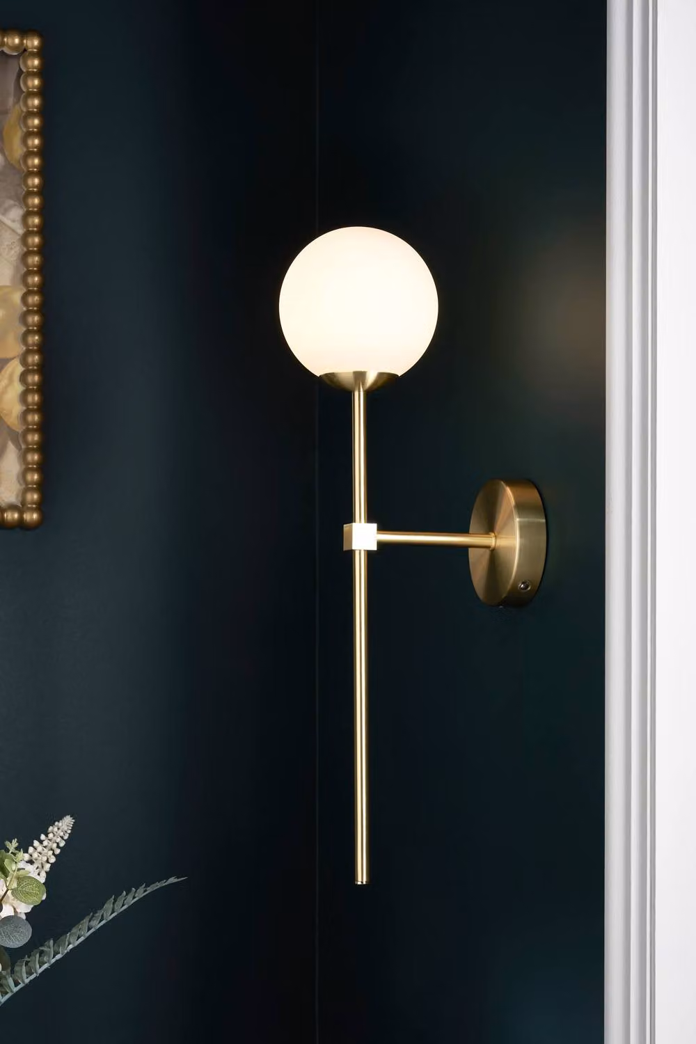 BHS Lighting Suzie Rechargeable LED Wall Light in Gold and Brass with Glass Sphere – 2