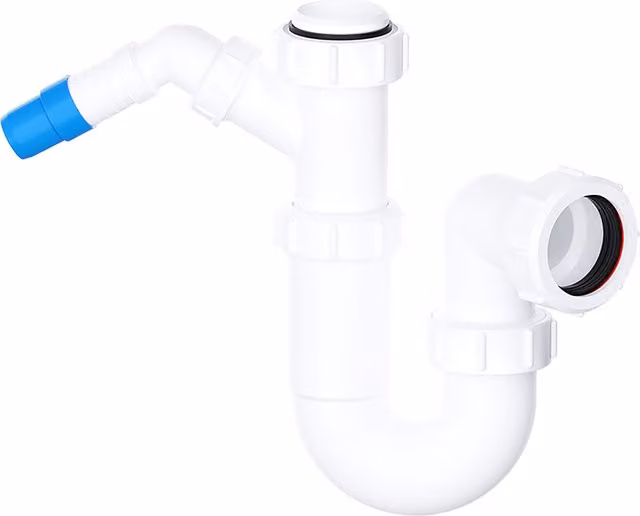 SPARES2GO White Plastic 1½ inch Kitchen Sink or Appliance Water Discharge Trap Kit