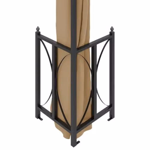 vidaXL Gazebo with Sidewalls and Double Roof, W: 4 m, D: 3 m, Beige – 3