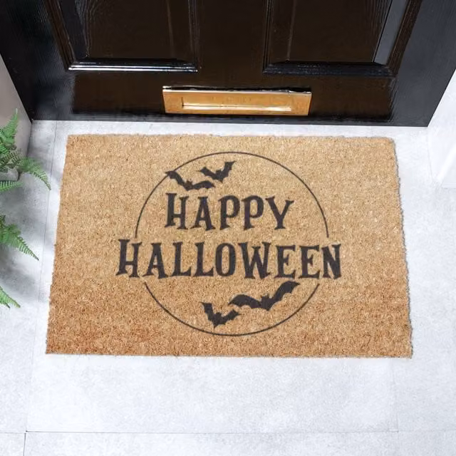 Artsy Mats Happy Halloween Coir Doormat in Brown, W/D: 60 x 40 cm