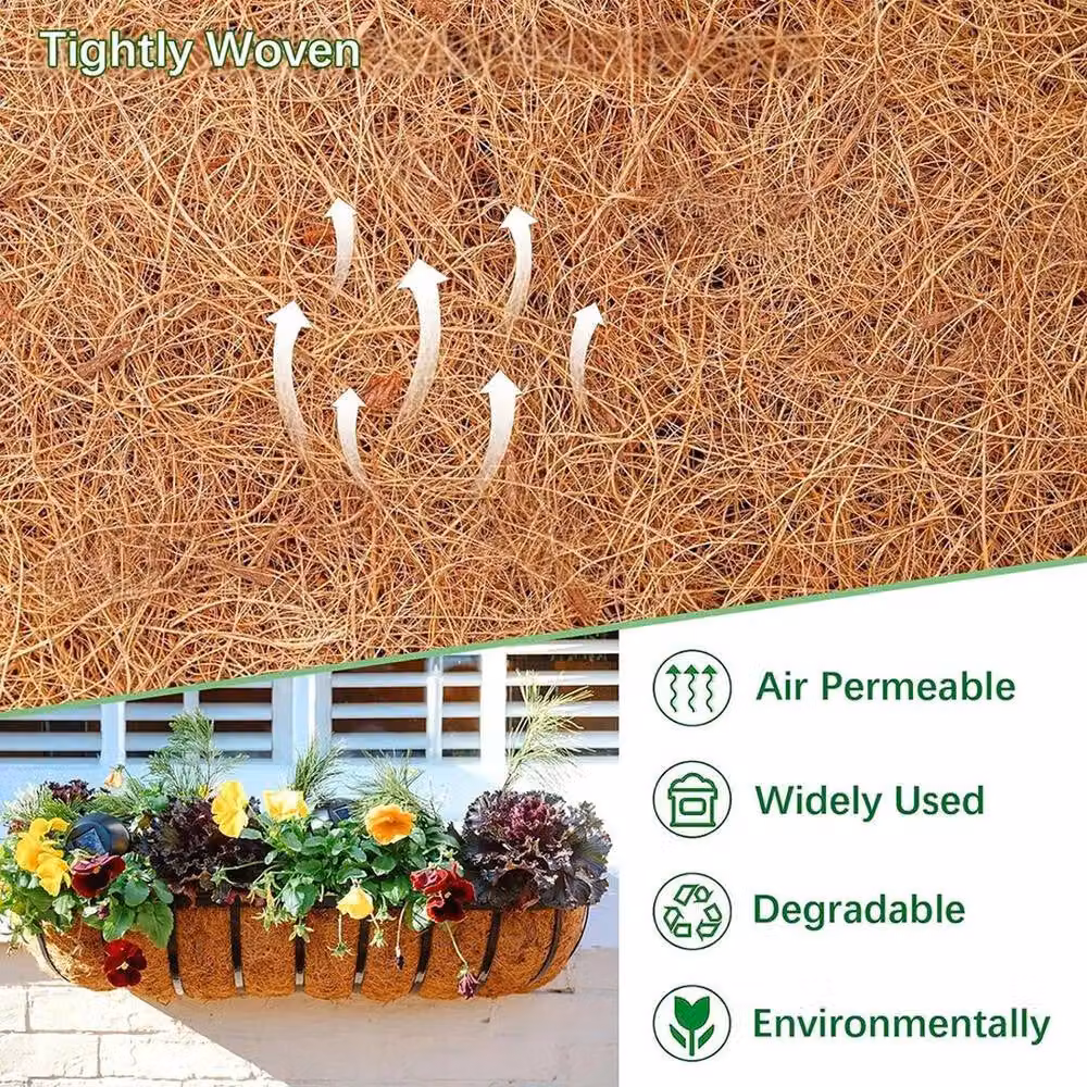 SPETLEK Brown Coconut Fibre Flower Wall Hanging Basket Planter Window Box – 4