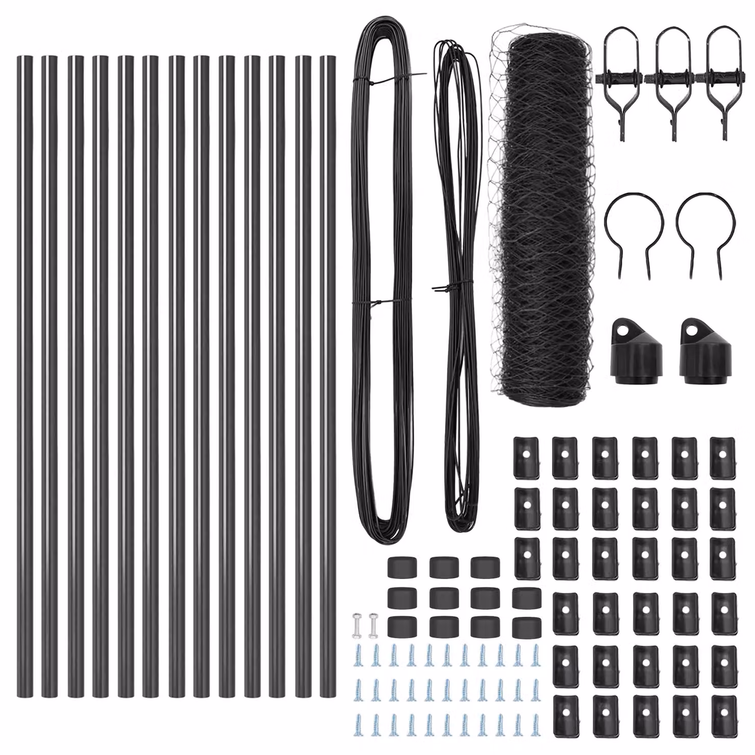 Berkfield Home Set of 2 Large Grey Metal and Plastic Round Fencing Set – 4
