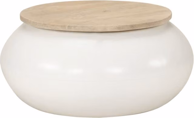 Berkfield Home White Mango Wood Coffee Table W/D/H: 51 x 51 x 27 cm