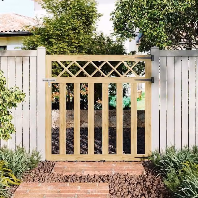 Komore Brown Wooden Garden Gate, Width: 120 cm
