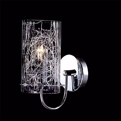 Netlighting Modern Wall Lamp in Chrome with Transparent Glass Shade, E14