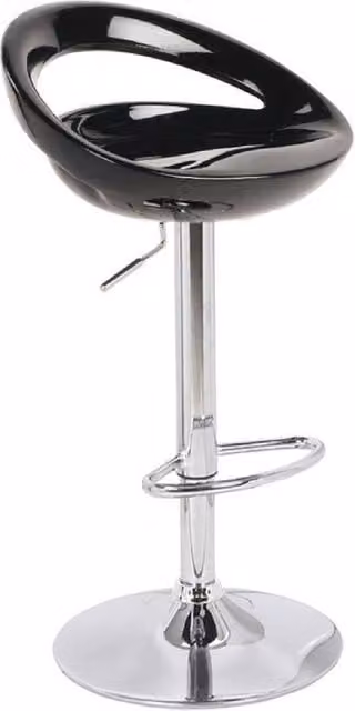 netfurniture Kuiper Adjustable Kitchen Bar Stool with 360 Degree Swivel ABS Seat in Black