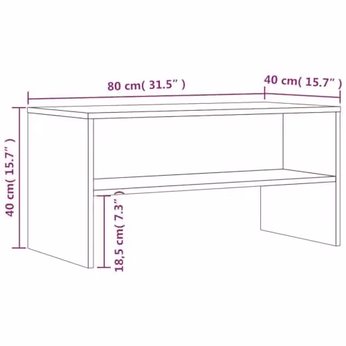vidaXL Modern TV Cabinet in Brown, W/D/H: 80 x 40 x 40 cm – 3