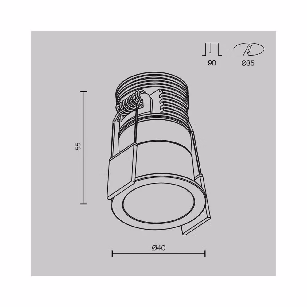 Netlighting Minor Round Recessed LED Downlight in Black and White, 3000K Warm White, 230lm – 2
