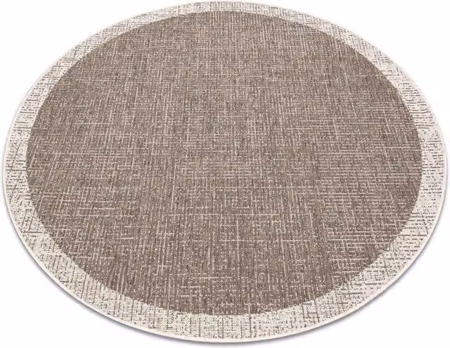 RugsX Floorlux Modern Round Rug in Brown, Diameter: 120 cm