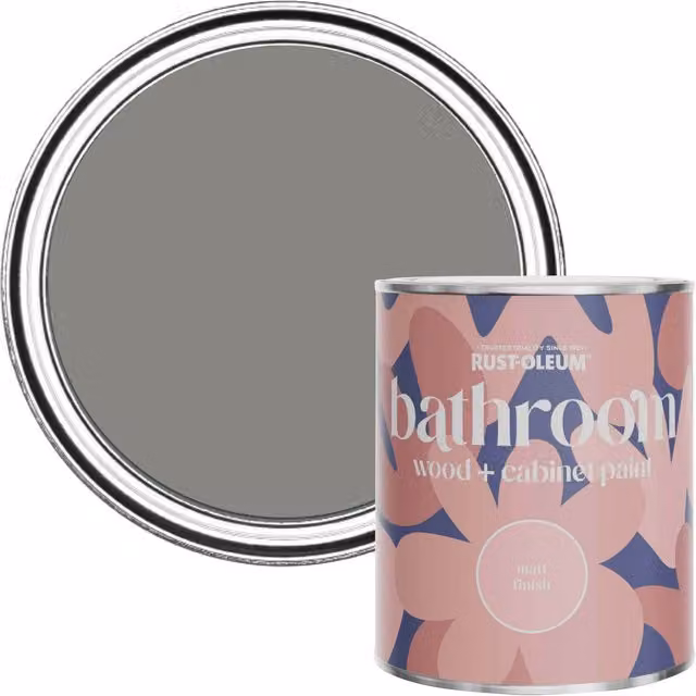 Rust-Oleum Grey Moisture Resistant Bathroom Wood and Cabinet Paint in Matt Finish, 0.75 l