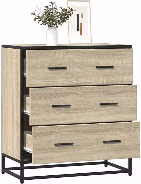Berkfield Home Industrial Sideboard in Sonoma Oak and Brown, W/D/H: 68 x 35 x 76 cm