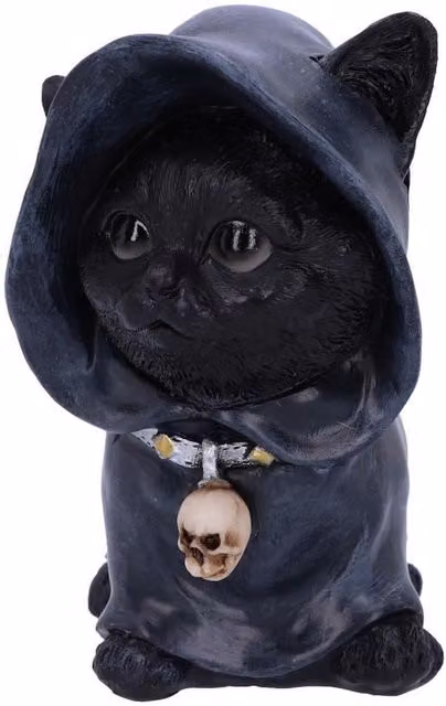 Nemesis Now Reaper Kitten Gothic Halloween Figurine in Black and Silver, Height: 15.5 cm