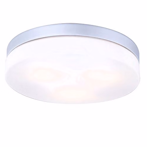 Netlighting Vranos Round Outdoor Ceiling Lamp in Silver with Glass Shade, IP44, E27, W/D/H: 30.0 x 30.0 x 6.5 cm – 1