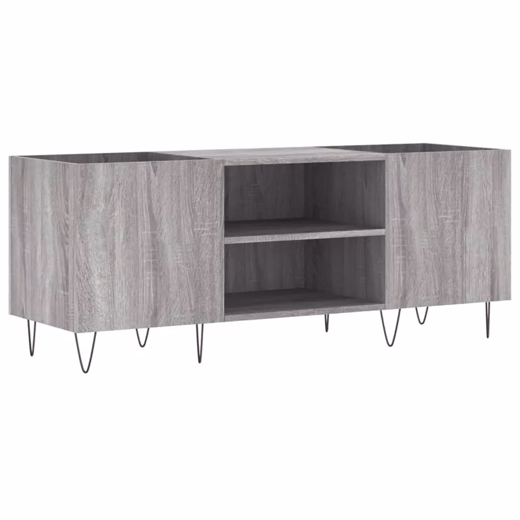 Berkfield Home Record Cabinet in Grey Sonoma, W/D/H: 121 x 38 x 48 cm – 2