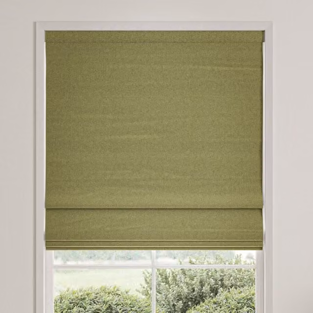 William Morris Reed Made To Measure Blackout Roman Blind in Lichen Green