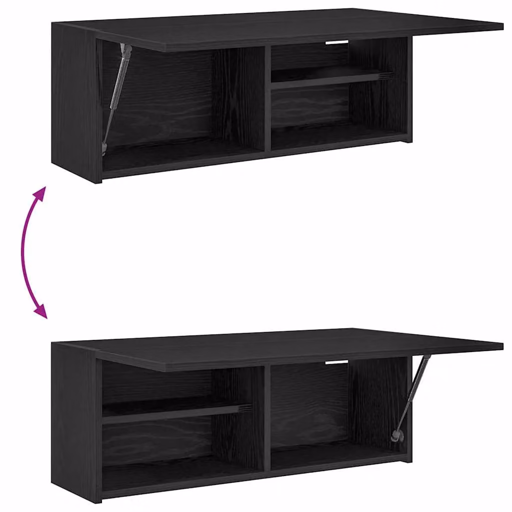 Berkfield Home Black Wall Mounted Bathroom Cabinet with Hinged Doors and Internal Shelves, W: 80 cm, D: 25 cm, H: 30 cm – 5