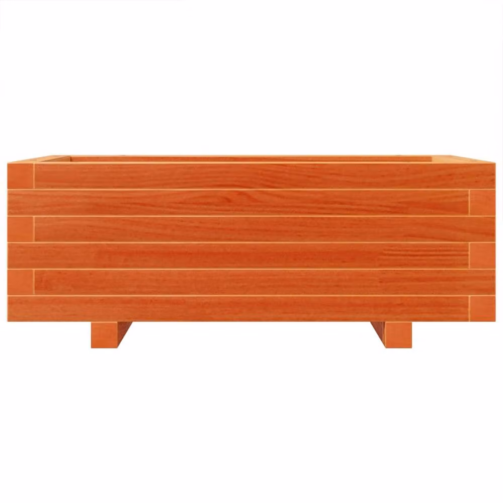 Berkfield Home Garden Planter in Burnt Orange and Brown, Solid Wood Pine, W: 70 cm, D: 40 cm, H: 26.5 cm – 2