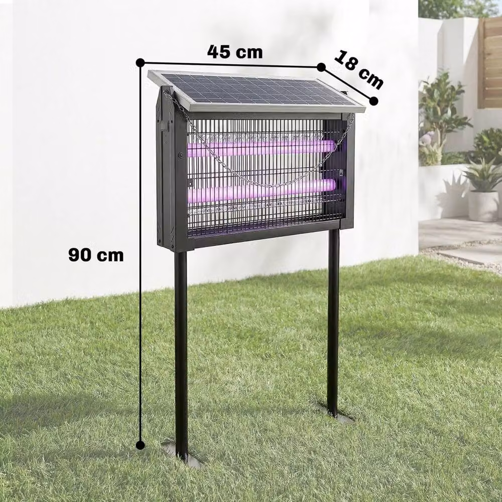 VOGREX Solar Outdoor Bug Zapper and Mosquito Fly Zapper, Black – 2