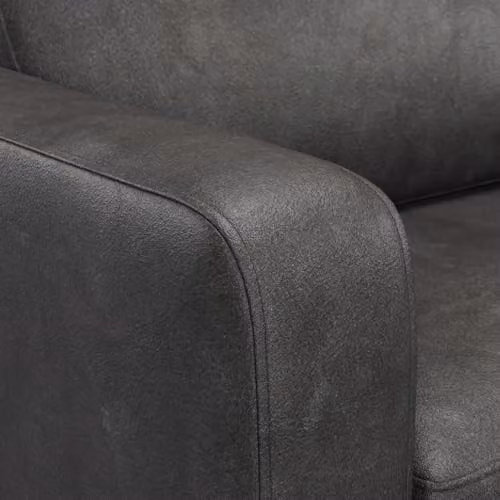 Furnishings For Less UK York Black Faux Leather Single Seater Armchair with Square Arms, W/D/H: 75 x 80 x 86 cm – 3