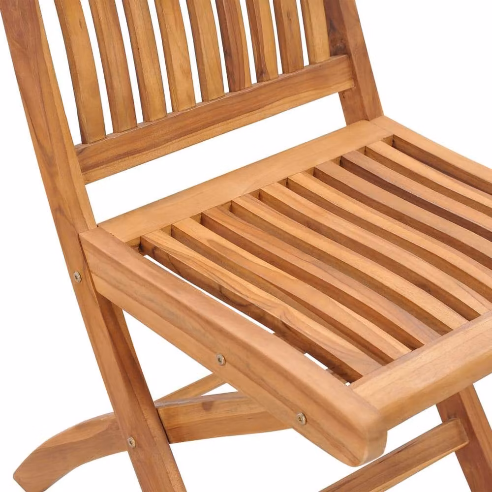 Berkfield Home Beautiful 7 Piece Solid Teak Wood Garden Dining Set in Brown – 3