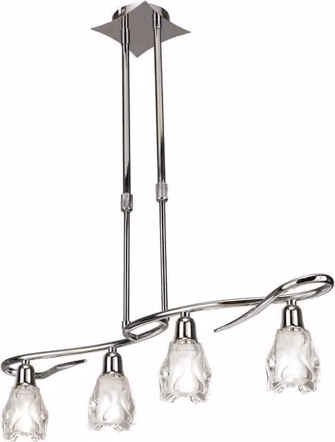 Netlighting Amel Telescopic 4 Light Bar Ceiling Light in Polished Chrome and Silver – 1