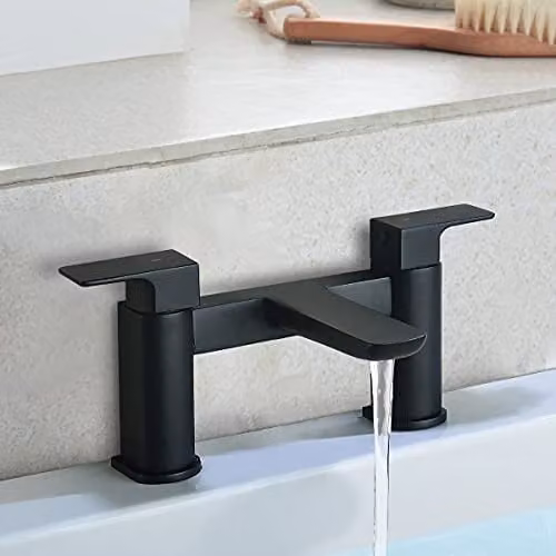 Nes Home Keninton Two-Handle Bath Filler Tap in Matt Black – 1