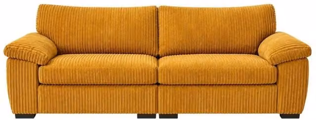 Bliss Furniture Amalfi 3 Seater Split Sofa in Mustard Yellow Soft Fabric