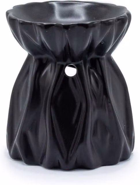 Serenityy Geometric Ceramic Tealight Oil Burner, Black – 1