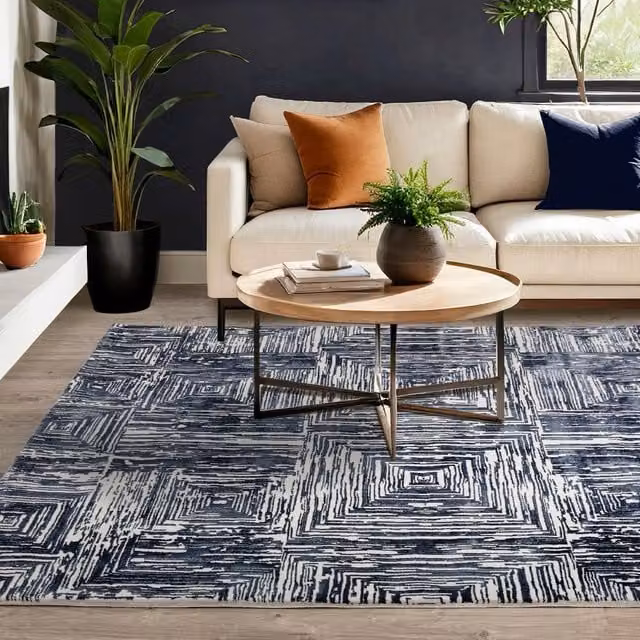 The Rug Shop UK Blue Modern Striped Area Rug, W: 200 cm, D: 290 cm – 1