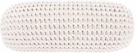 Zuri House White Cylindrical Cotton Cushion, W: 40 cm, D: 15 cm, H: 15 cm