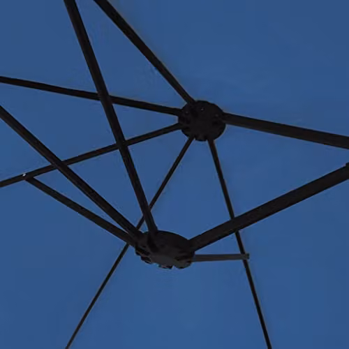 vidaXL Double-Head Cantilever Garden Parasol with LEDs, Blue, W: 449 cm, H: 265 cm, D: 245 cm – 4