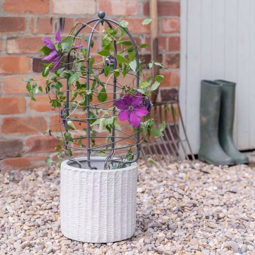 Lemon Pavilion Grey Mild Steel Outdoor Obelisk Plant Support, W: 26 cm, D: 26 cm, H: 75 cm – 2