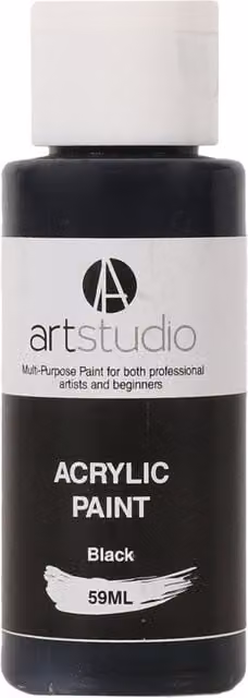 Art Studio Professional Acrylic Paint, Black, 9.7 cm