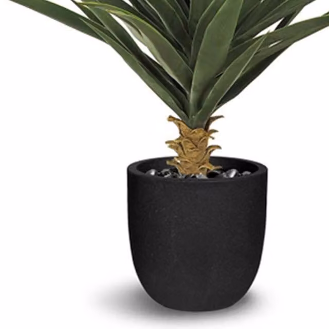 Leaf Design UK Artificial Green Yukka Tropical Potted House Plant, Height: 75 cm