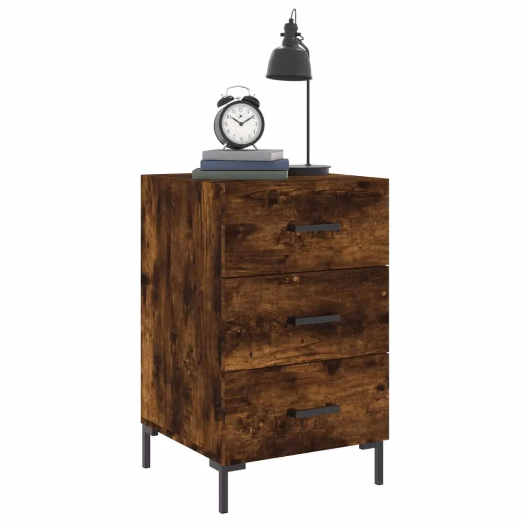 Berkfield Home Bedside Cabinet in Smoked Oak Brown, W/D/H: 40 x 40 x 66 cm – 3