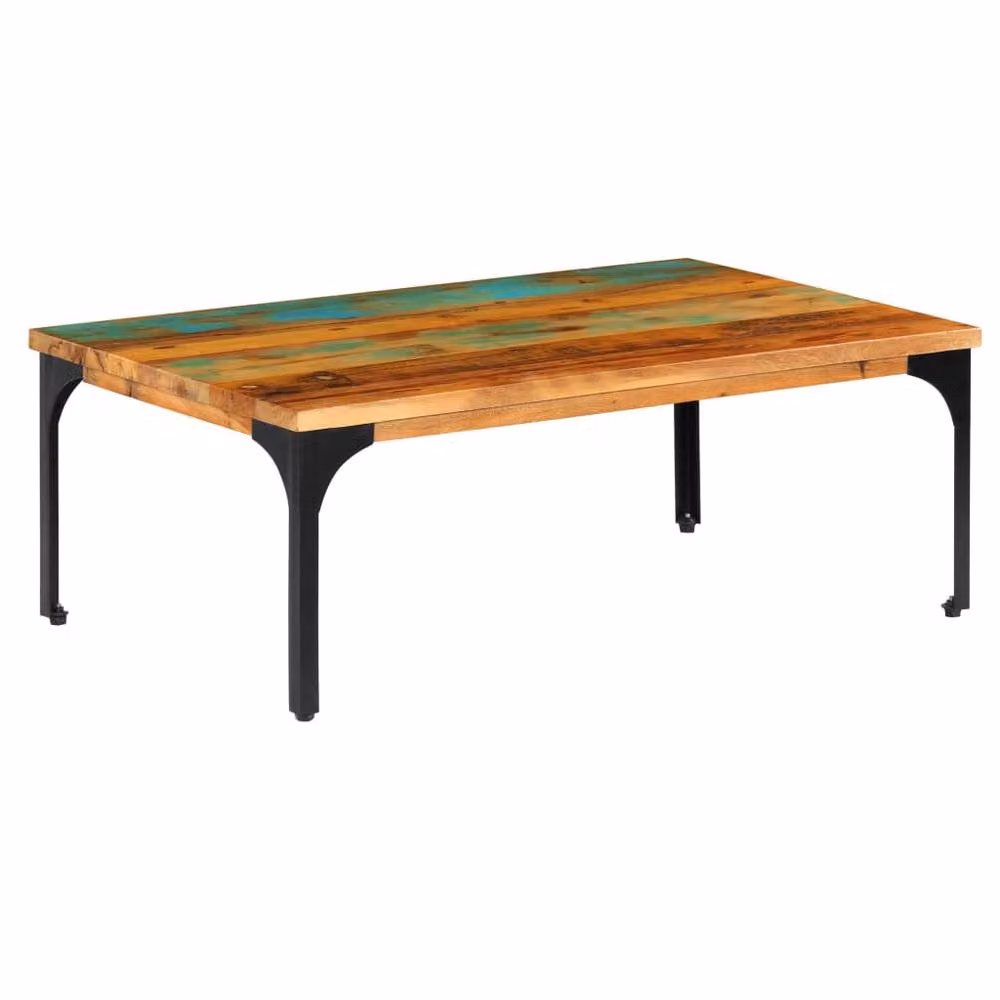 Berkfield Home Industrial Coffee Table in Brown Solid Reclaimed Wood, W/D/H: 100 x 60 x 35 cm – 2