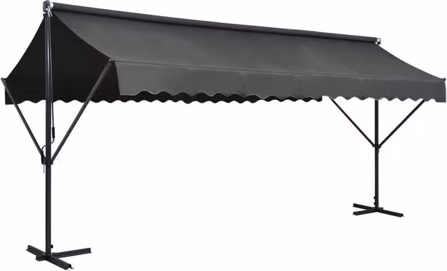 Berkfield Home Free Standing Awning in Anthracite Black, W: 500 cm, D: 300 cm