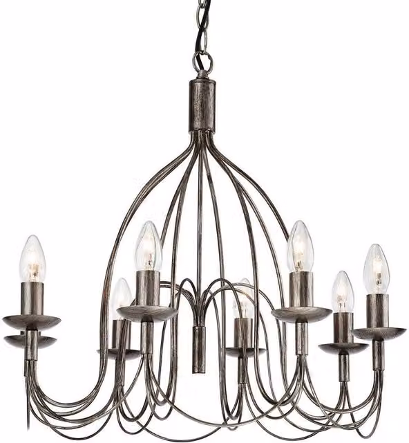 Firstlight Regency 8 Light Antique Silver Chandelier with E14 Base