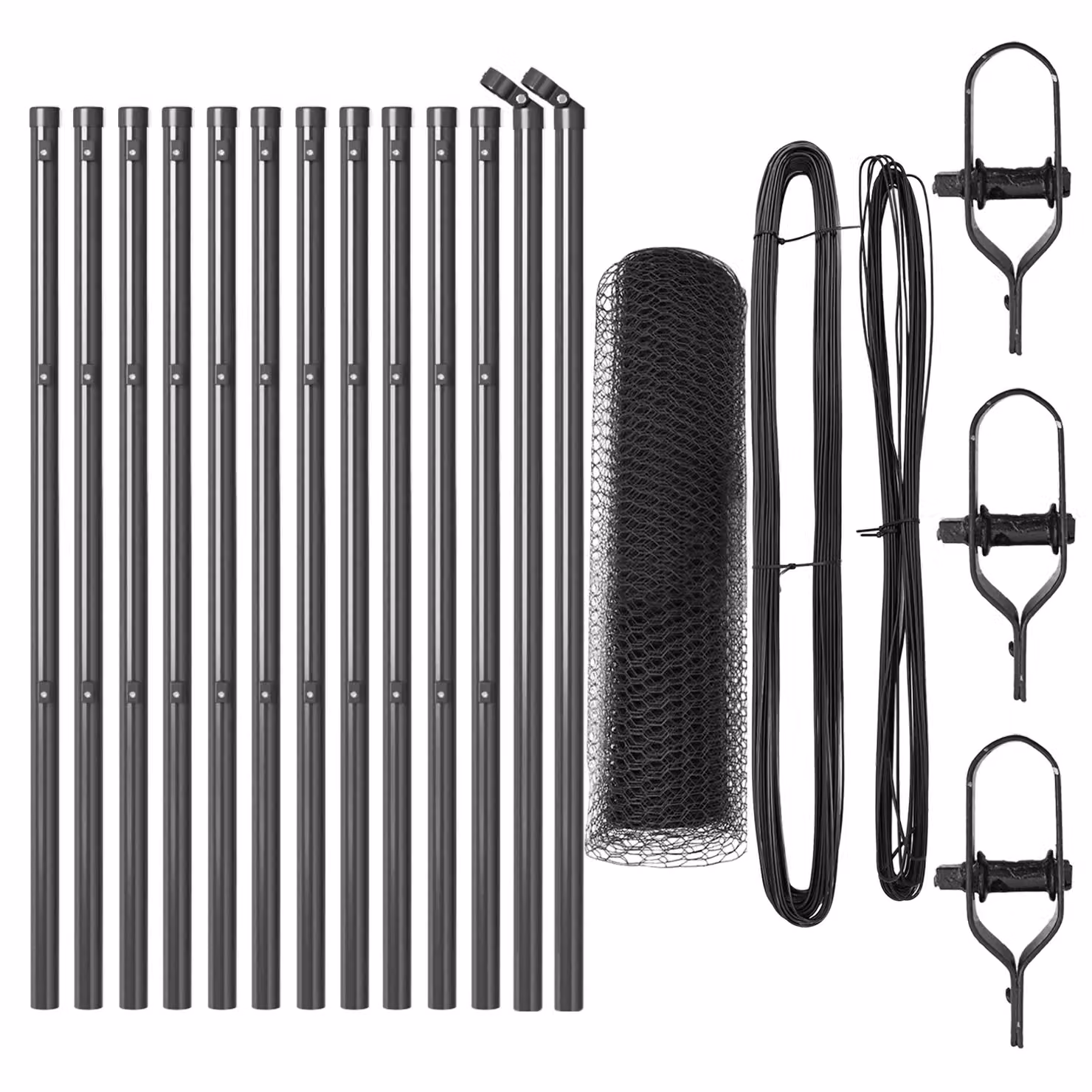 Berkfield Home Grey Powder-Coated Steel Hexagon Wire Mesh Fence, H: 0.8 m x L: 25 m – 1