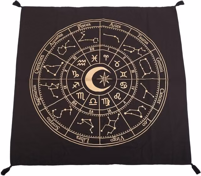 Something Different Astrology Wheel Altar Cloth in Black