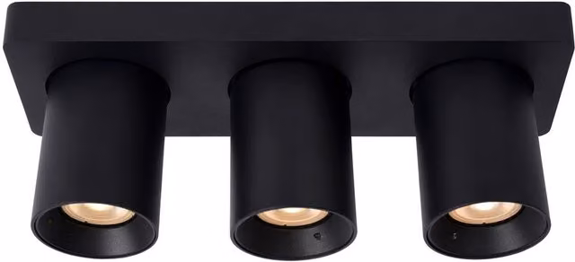 Lucide Nigel Modern Triple Ceiling Spotlight in Black