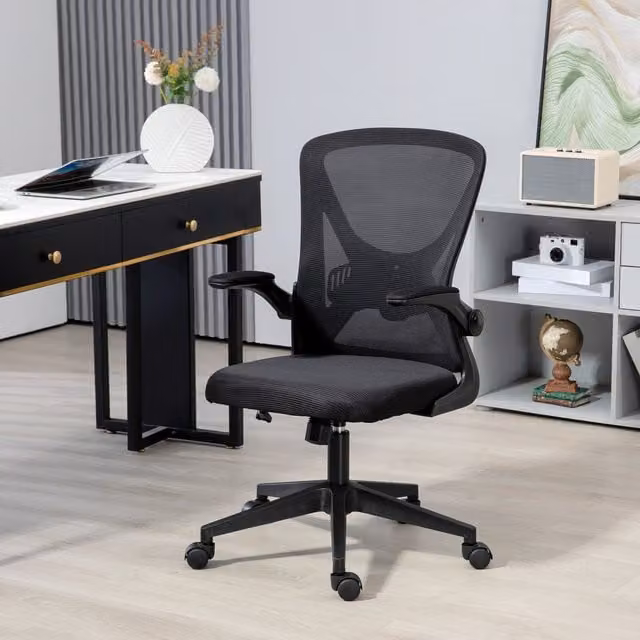 Vinsetto Ergonomic Modern Fabric Office Chair in Black