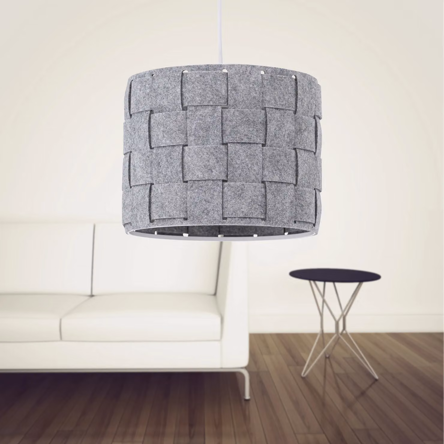First Choice Lighting Warner Grey Felt Weave Easy Fit Pendant Shade – 2