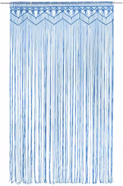 Berkfield Home Blue Macrame Cotton Curtain W/H: 140 x 240 cm