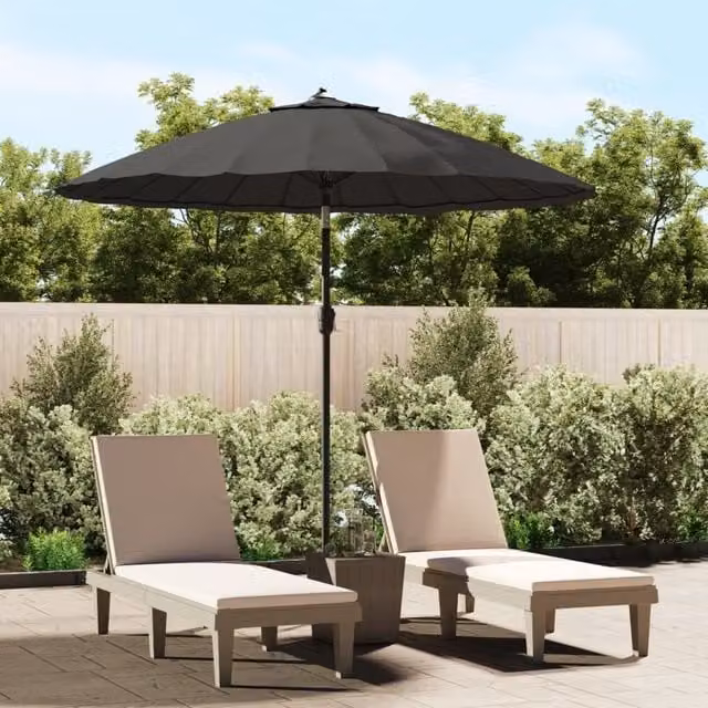 Berkfield Home Outdoor Parasol with Aluminium Pole, Anthracite and Black, Diameter: 270 cm – 1